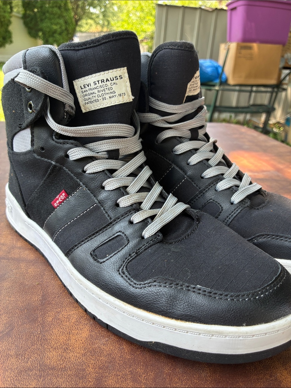 Levi's Black and Gray High-Top Sneakers